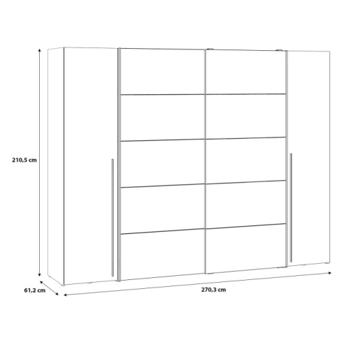 Szafa ubraniowa 270 cm Biała